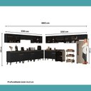 Ver imagem 7 de Armário de Cozinha Completa Atlanta Link com Vidro Carraro Preto Touch