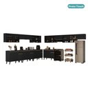Ver imagem 3 de Armário de Cozinha Completa Atlanta Link com Vidro Carraro Preto Touch