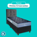 Ver imagem 4 de Kit Cabeceira + Cama Box + Colchão Solteiro Molas Ensacadas Petrus Paropas