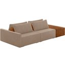 Ver imagem 1 de Sofá Ilha Modular para Sala 232cm com Puff Dublin K01 Veludo Bege Sintético Caramelo - Lyam Decor