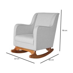Poltrona Amamentação Aquila Balanço com Puff Linho Cinza Ideal Moveis - 4