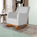 Ver imagem 2 de Poltrona Amamentação Aquila Balanço com Puff Linho Cinza Ideal Moveis