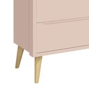 Ver imagem 4 de Cômoda Infantil Theo 6 Gavetas Rosa Fosco com Pés Madeira Natural - Reller Móveis