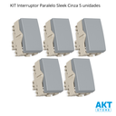 Ver imagem 2 de Kit 5 Módulos Interruptor Paralelo 10a Cinza Sleek Margirius Cor:cinza
