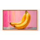 Ver imagem 2 de Quadro Decorativo N°122 160x90cm - Panorâmico Cozinha Bananas - Madeira Clara - Rollflex