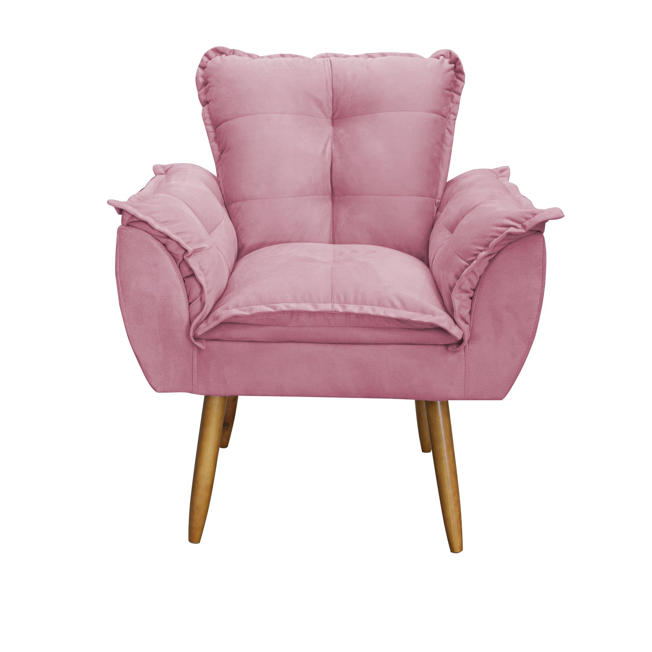 Poltrona Decorativa Opala Lux Sala Recepeção Rosa - Visan Estofados - 3