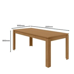 Mesa de Jantar 200x90 com 8 Cadeiras Athenas Amêndoa/Veludo Creme - Móveis Lopas - 3
