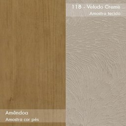 Mesa de Jantar 200x90 com 8 Cadeiras Athenas Amêndoa/Veludo Creme - Móveis Lopas - 5