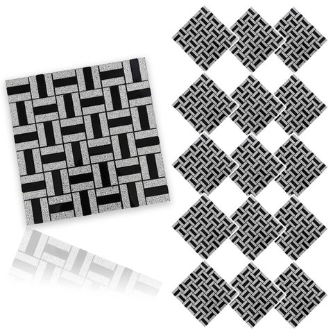 Pastilha de Vidro Kit 15 Uni Adesiva Parede Cozinha Lavabo Sala Decorativa Moderna Requintado Reform