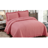 Kit Colcha Peplum Queen 3 Pçs 2,40m X 2,60m Rosa Escuro Sonhare - 1