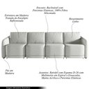 Ver imagem 7 de Sofá Cama Modulado Retrátil e Reclinável Decorativo Varsóvia 396cm Linho Cinza G33 - Gran Belo