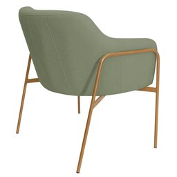 Kit 02 Poltronas Decorativas Jade Base Aço Ouro Fosco Bouclé Verde Claro - Nexta Casa - 8