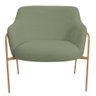 Kit 02 Poltronas Decorativas Jade Base Aço Ouro Fosco Bouclé Verde Claro - Nexta Casa - 6