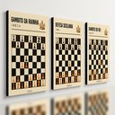Ver imagem 1 de Kit 3 Quadro Decorativo Aberturas Xadrez Estratégia Chess 40x28cm