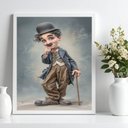 Ver imagem 2 de Quadro Charlie Chaplin - Caricatura 33x24cm:moldura Preta