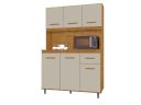 Ver imagem 1 de Armário de Cozinha Ca 6 Portas + Gaveta Organizadora Cor Ipê / Off White
