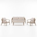 Ver imagem 1 de Conjunto Sofa Area Externa Corda Nautica Aluminio Shell Bege