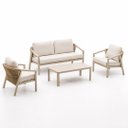 Ver imagem 5 de Conjunto Sofa Area Externa Corda Nautica Aluminio Shell Bege