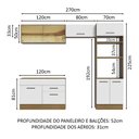Ver imagem 4 de Armário de Cozinha Completa 270cm Rustic/Branco Agata Madesa 05