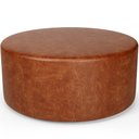 Ver imagem 1 de Puff Redondo Orgânico para Living 90cm Lola W01 Couríssimo Camel - Lyam Decor