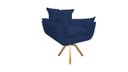 Ver imagem 1 de Poltrona Decorativa Opala Base Giratória Suede Azul Marinho Mz Decor