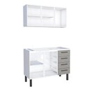 Ver imagem 2 de Cozinha Completa Gabinete Para Pia 120 e Armário Aéreo Juno/Apolo 4 Gavetas Cozimax Cinza Argila