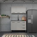 Ver imagem 3 de Cozinha Completa Gabinete Para Pia 120 e Armário Aéreo Juno/Apolo 4 Gavetas Cozimax Cinza Argila