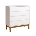 Ver imagem 1 de Comoda Gaveteira Elfe Classic 4 Gavetas Branco Fosco - Moveisaqui