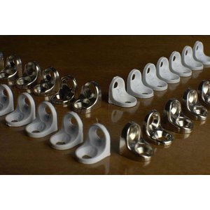 Kit de 100 Mini Cantoneira 13x13 Cadeirinha em Aço 2 Furos Móveis