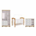 Ver imagem 4 de Quarto de Bebê com Berço 3 em 1 Guarda-Roupa e Cômoda 100% MDF Nina Espresso Móveis Amêndoa/Bra