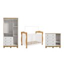 Ver imagem 4 de Quarto de Bebê Completo Berço 3 em 1, Guarda-Roupa e Cômoda MDF Nina Espresso Móveis Branco/Amêndoa