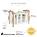 Ver imagem 5 de Quarto de Bebê Completo Berço 3 em 1, Guarda-Roupa e Cômoda MDF Nina Espresso Móveis Branco/Amêndoa