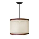 Ver imagem 2 de Pendente Luminária Ravena Redonda Cor Palha Indiana Sintética Ratan Fio Preto 150cm D40