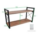 Ver imagem 3 de Prateleira Dupla de Parede Estilo Industrial em Aço 25x68cm Mdf - Preto