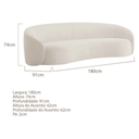 Ver imagem 7 de Kit Sofá 3 Lugares 180cm e Poltrona Orgânico Luxo Recepção Sala de Estar e Tv Amore Linho Bege- Mabe