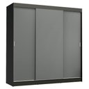 Ver imagem 1 de Guarda-roupa Casal Madesa Reno 3 Portas Correr Preto Cinza