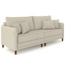 Ver imagem 2 de Sofá 3 Lugares Living 192cm Pé Madeira Zoe Linho Cru Z08 - Mpozenato