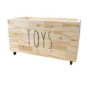 Baú Madeira Toys para Brinquedos C/ Rodinhas