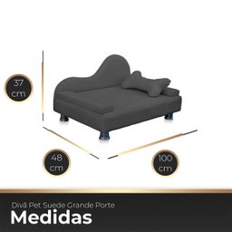Caminha Divã Pet Cães e Gatos Grande Porte Suede - 6