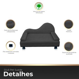 Caminha Divã Pet Cães e Gatos Grande Porte Suede - 3