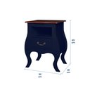 Ver imagem 4 de Mesa de Cabeceira Bombê 1 Gaveta e Nicho 1026n - Azul Petróleo/imbuia Glazer