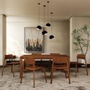 Ver imagem 3 de Mesa de Jantar 6 Lugares 180cm com 06 Cadeiras Madeira Maciça Dunia F06 Rústico Escuro - Lyam