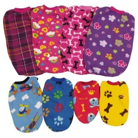 Kit 10 Peças Roupas Pet Soft Cães Estampas Sortidas