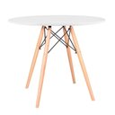 Ver imagem 1 de Mesa de Jantar Eames Redonda Branco com Natural 90cm