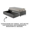 Base Box Cama Solteiro Sapateira Courino Linho Cinza e Colchão Airtech Ortobom 88x188 - 11