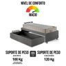 Base Box Cama Solteiro Sapateira Courino Linho Cinza e Colchão Airtech Ortobom 88x188 - 3