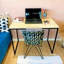 Ver imagem 2 de Mesa para Escritório 96cm Style Industrial Natural e Preto