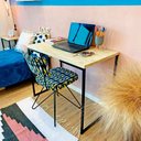 Ver imagem 3 de Mesa para Escritório 96cm Style Industrial Natural e Preto