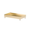 Ver imagem 1 de Bandeja Decorativa Retangular em Metal Dourado com Espelho 22,5cm 20382 Mart