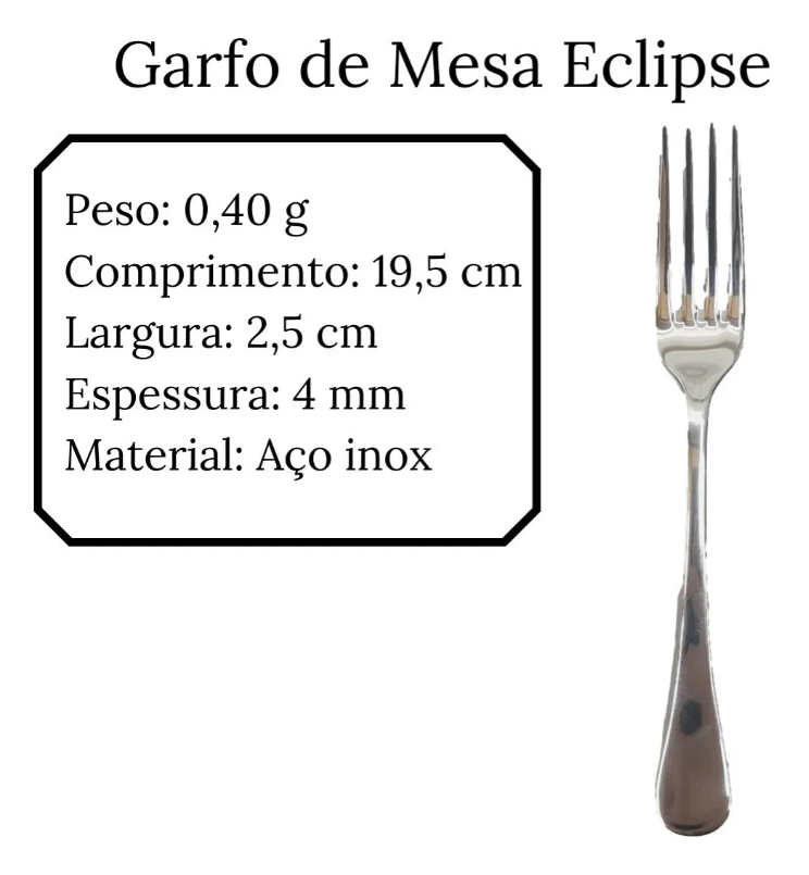 Faqueiro Inóx Eclipse 101 peças 1505-101 - Hércules - 12